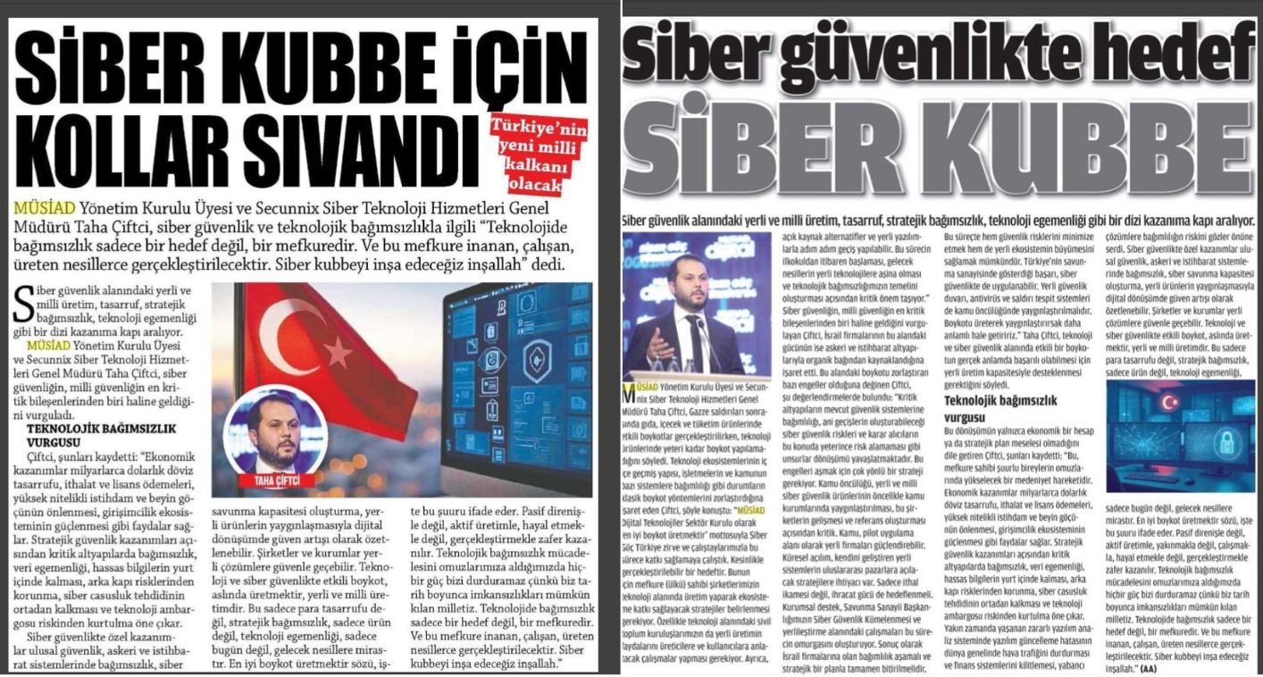 Siber Güvenlikte Hedef "Siber Kubbe"